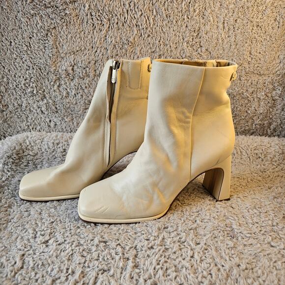 NEW Sam Edelman Women's Irie Side Zip Square Toe Ankle Bootie Size 9.5 Ivory - Picture 2 of 9